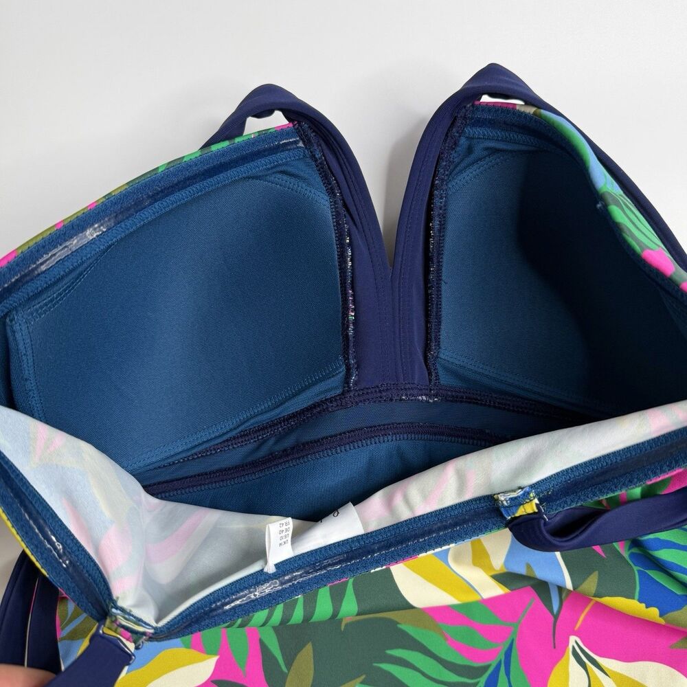 Boden Corsica Multicolor Floral Print Halter Neck Tankini Swim Top Size 10 - Picture 8 of 11